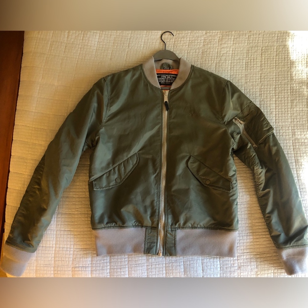 Men's Olive Bomber Jacket (Slim fit)
